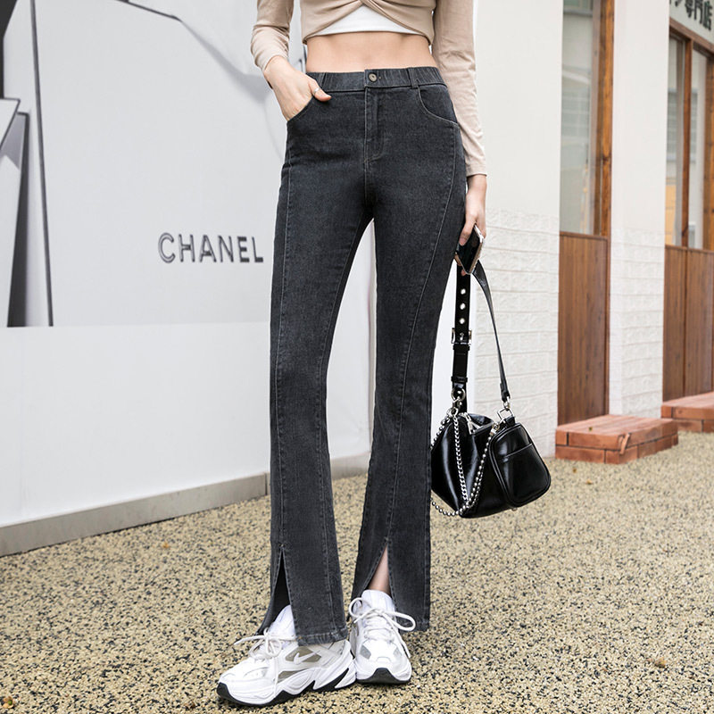 微喇牛仔裤女秋冬微胖加厚显瘦浅色洋气高个加长裤子超高腰喇叭裤,女装/女士精品,牛仔裤,淘宝优惠券,粉丝福利购,淘宝优惠卷