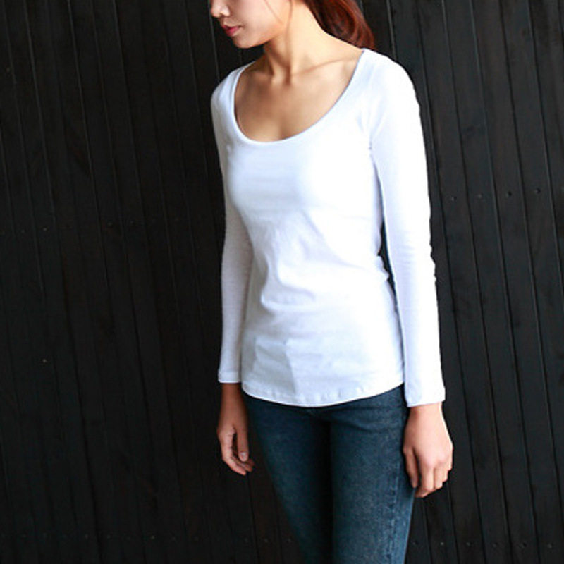 新款200斤秋衣外穿纯色大U领长袖棉t恤打底衫女大码加肥加大白色t,女装/女士精品,T恤,淘宝优惠券,粉丝福利购,淘宝优惠卷