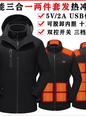 三合一棉衣十五区恒温发热棉服