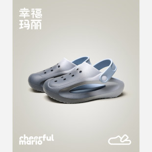 男童洞洞鞋夏季2025新款大童儿童拖鞋男孩包头防滑宝宝沙滩鞋外穿