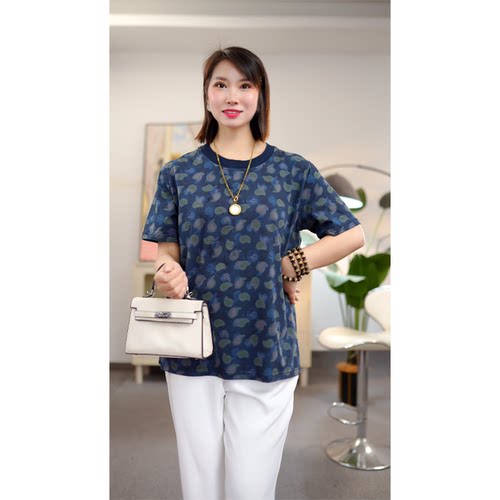 大码女装夏装新款胖妹妹时尚百搭休闲上衣胖mm宽松显瘦T恤衫