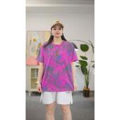 女装 纯棉短袖 t恤200斤胖mm宽松遮肚子显瘦洋气上衣夏季 加大码 新款