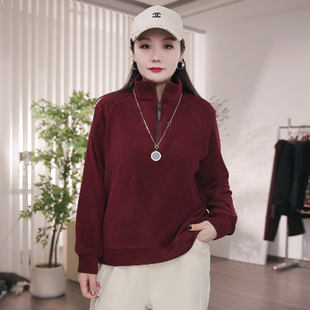 T恤衫 加大码 休闲上衣胖mm遮肚子显瘦长袖 200斤胖妹妹百搭时尚 女装