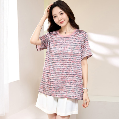 胖mm夏装宽松显瘦休闲短袖T恤