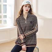 休闲T恤衫 大码 200斤胖妹妹洋气时尚 上衣胖mm遮肉显瘦长袖 女装 秋装