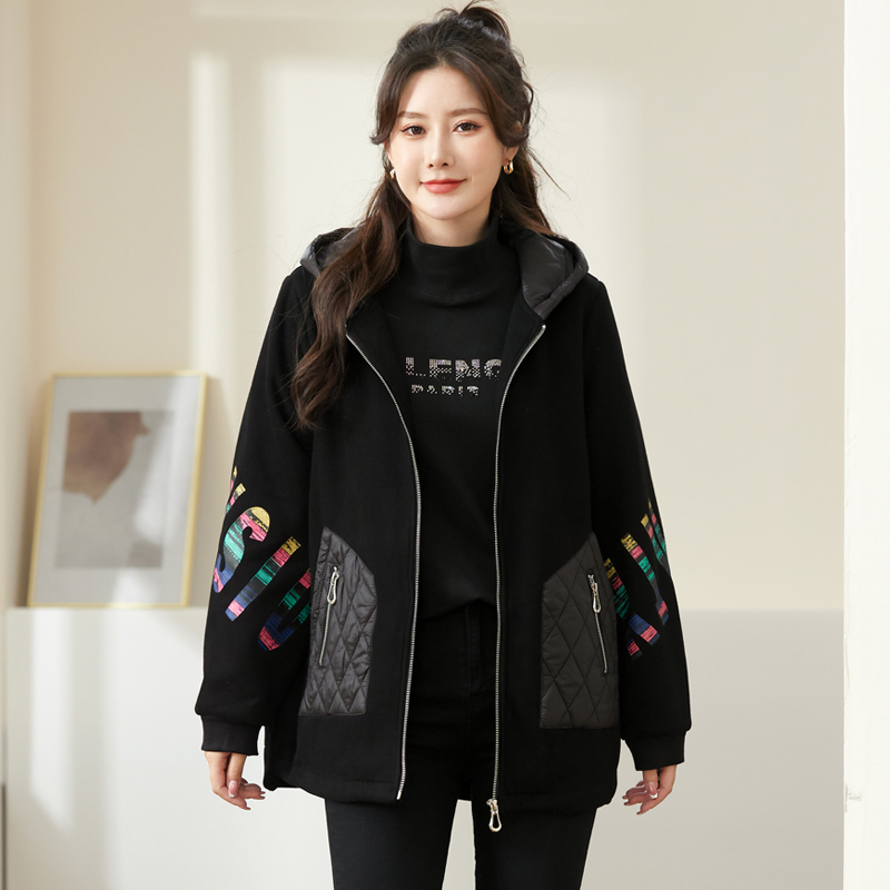 200斤胖mm秋冬洋气时尚加绒外套