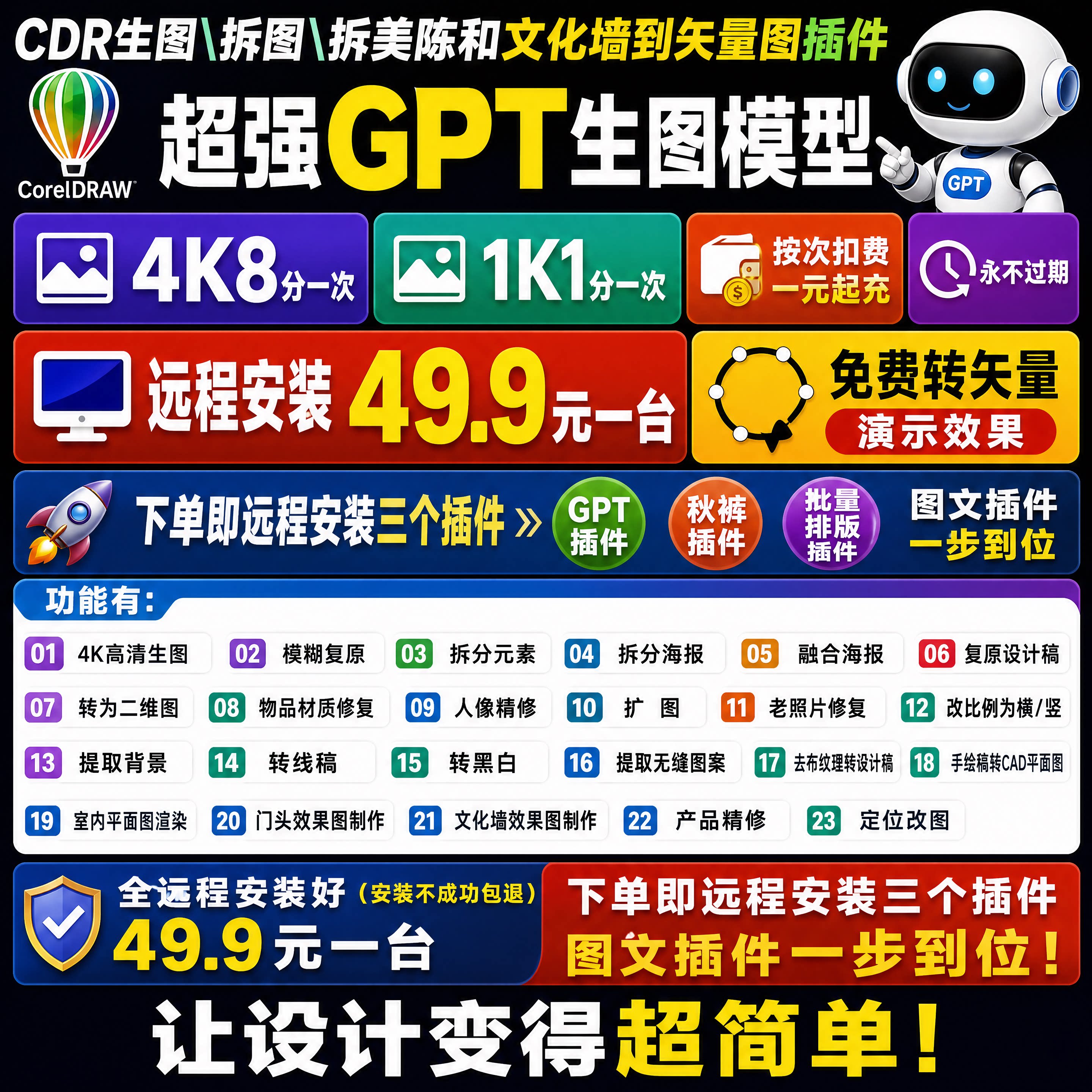 CDR插件/GPT模型一元一天其它设计服务