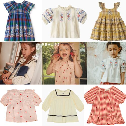 春夏丹麦童装女童衬衫连衣裙套装