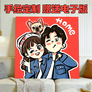 【我要变成装饰画】照片定制装饰画 人物头像设计 情侣 结婚礼物