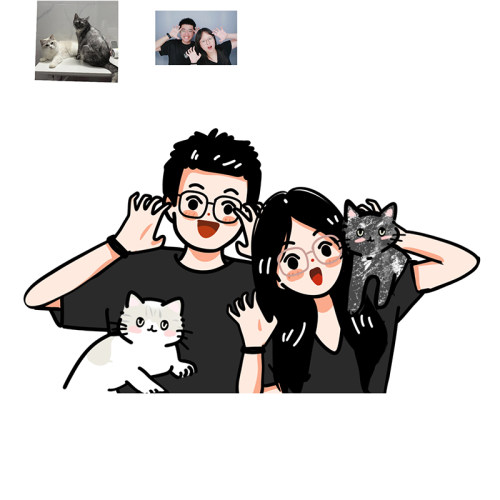 手绘卡通头像定制真人照片漫画约稿设计情侣头像人像画Q版绘制