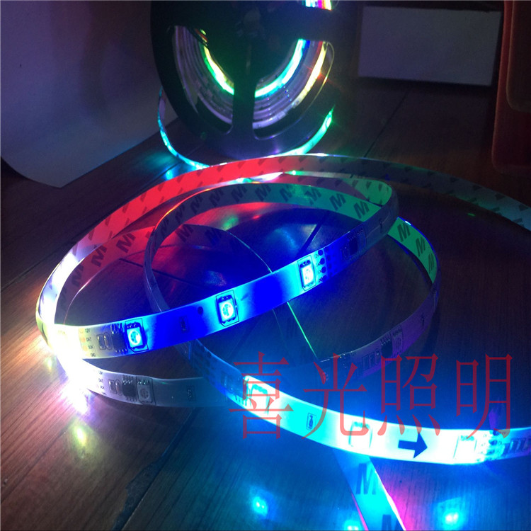 低压幻彩灯带12v5050贴片炫彩IC6803全彩流星跑马灯滴胶防雨软灯