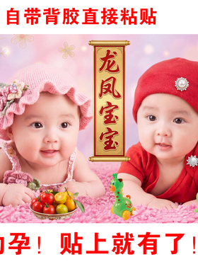 龙凤胎宝宝画报墙贴求送子
