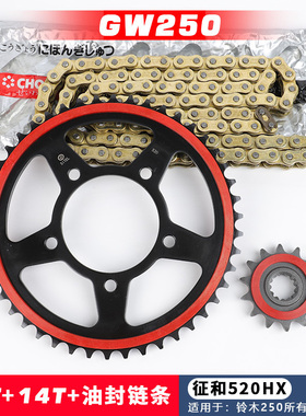 适用铃木GW250 GSX250RDL250牙盘链盘大小飞静音征和油封链条套链