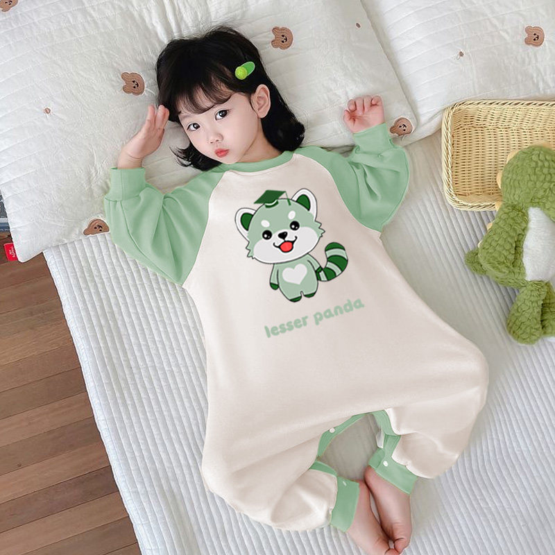 纯棉儿童睡衣女童春秋冬长袖卡通
