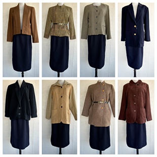 春秋复古着vintage孤品中古日本制羊毛西装 外套小香风