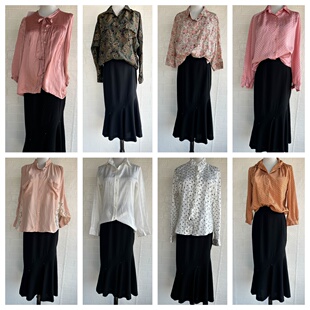 Vintage日系复古着巴洛克碎花森系文艺女小清新涤纶雪纺衬衫