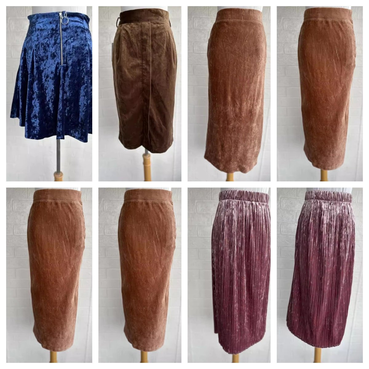 厚款vintage复古着森系田园风小清新碎花波点中长半身裙