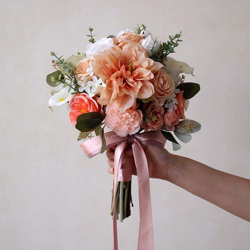 仿真花牡丹新娘婚礼拍照手捧花影楼假花花束摄影道具室外旅拍领证
