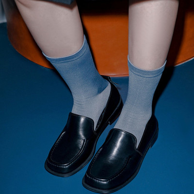 头层真皮复古乐福鞋复古黑