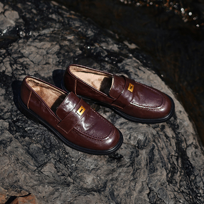 一脚蹬小皮鞋2024新款英伦风