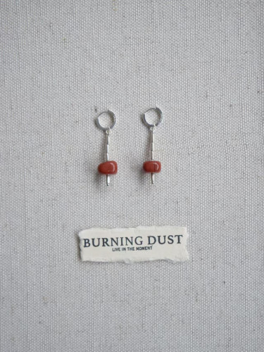 burningdust红石s925手工泰银复古小众中性原创简约气质耳环耳饰
