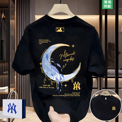 夏季潮牌圆领短袖t恤情侣