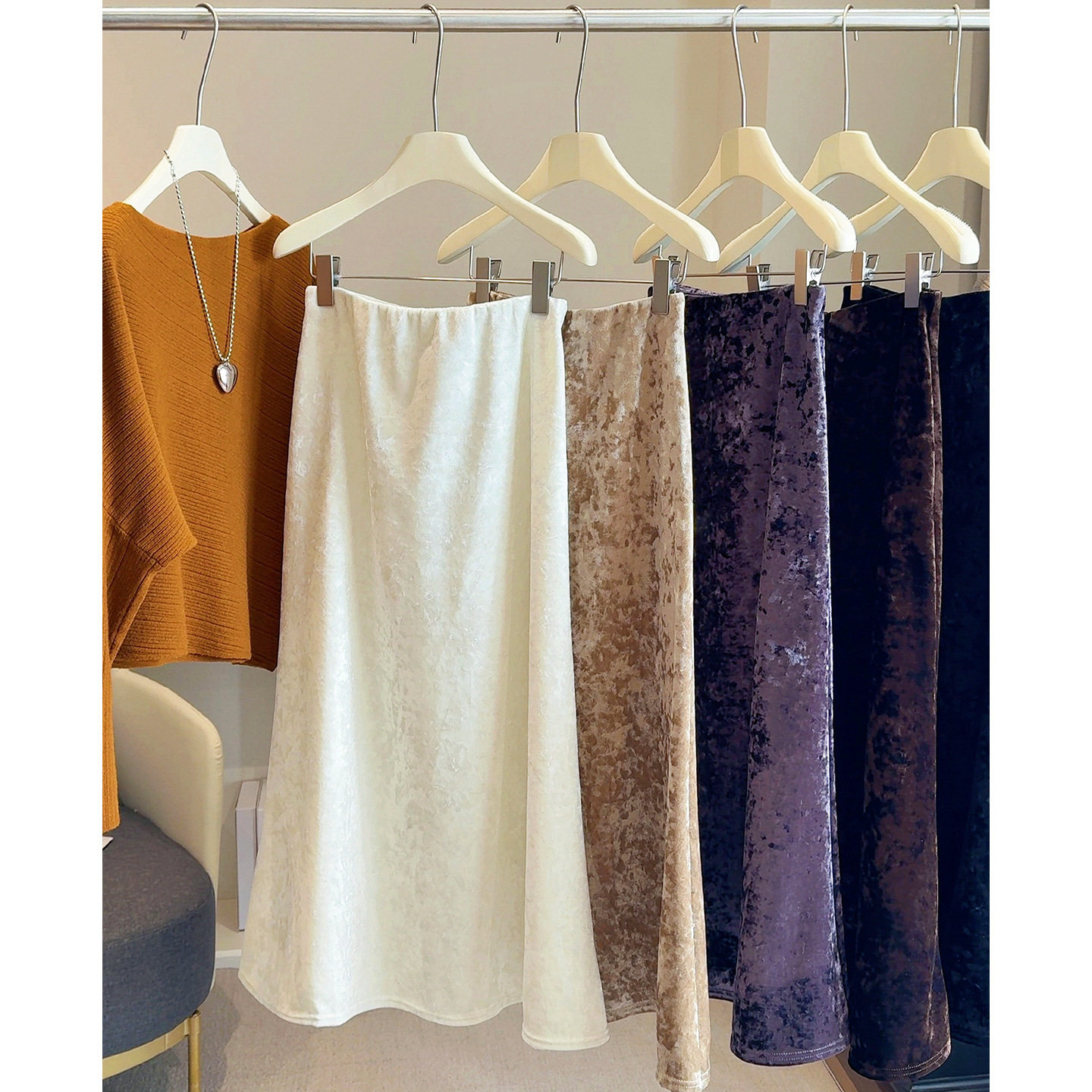 加绒加厚砖石绒鱼尾半身裙女冬新款高腰显瘦垂感a字包臀中长裙子,女装/女士精品,半身裙,淘宝优惠券,粉丝福利购,淘宝优惠卷