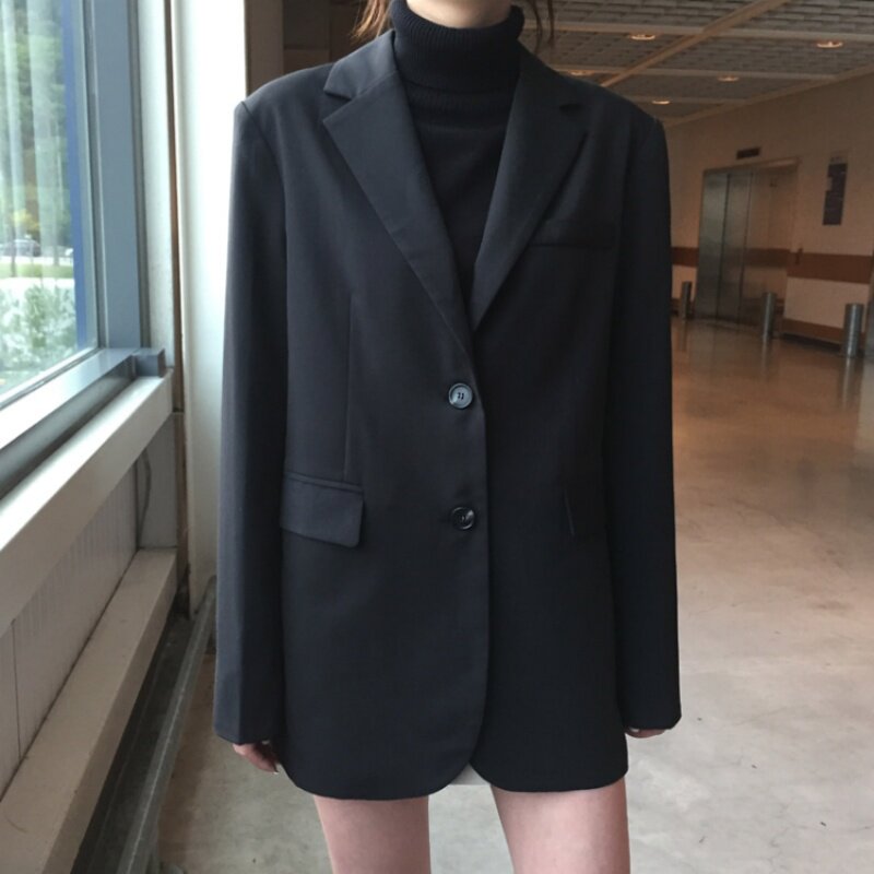 宽松显瘦长袖黑色高级感新款