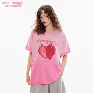 KXLFCHN空穴来风 趣味水果印花短袖男女潮牌情侣宽松百搭上衣T恤