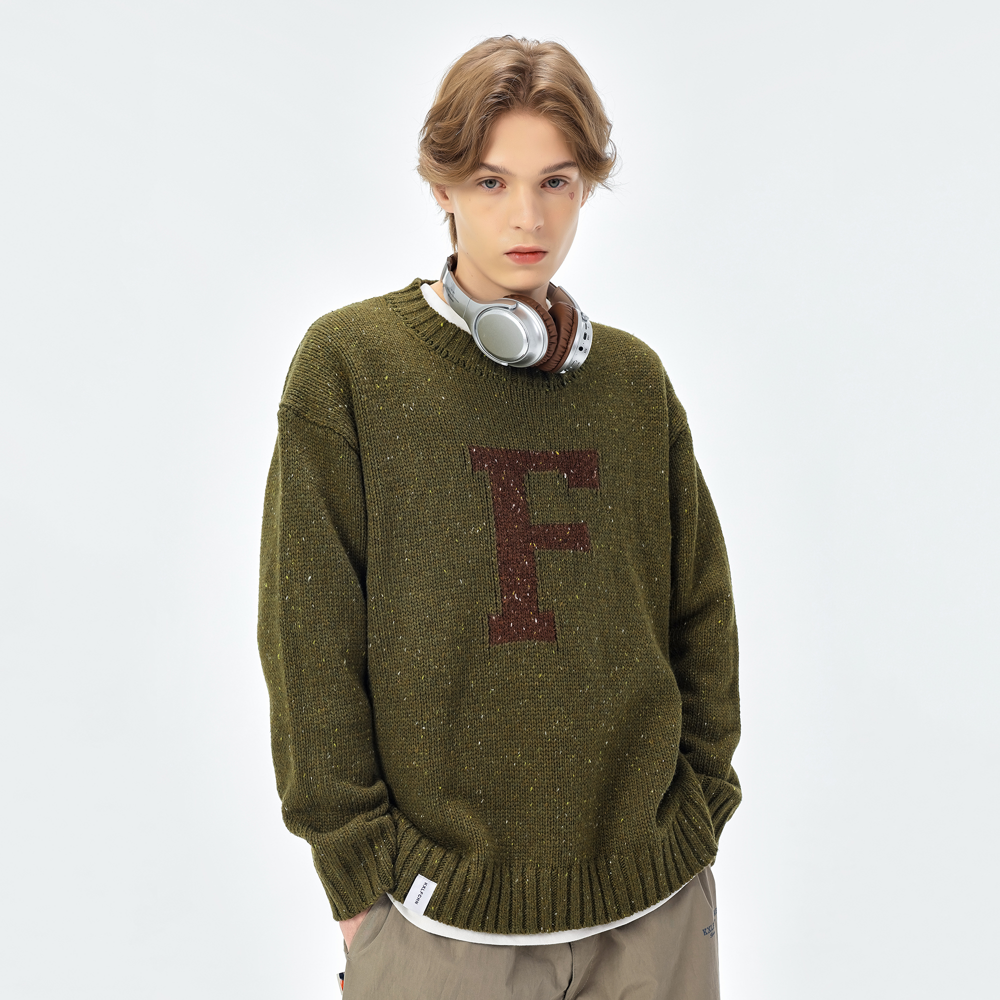 KXLFCHN毛衣圆领学院风