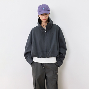 休闲拉链纯色上衣外套女 夹克宽松款 KXLFCHN空穴来风 春秋百搭短款