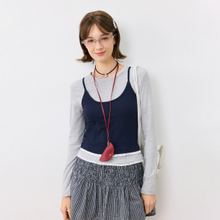 修身 KXLFCHN空穴来风 简约休闲款 套装 纯色女 春秋真两件打底长袖