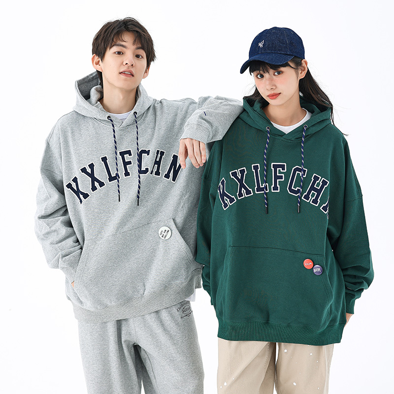 KXLFCHN贴布绣连帽卫衣秋冬
