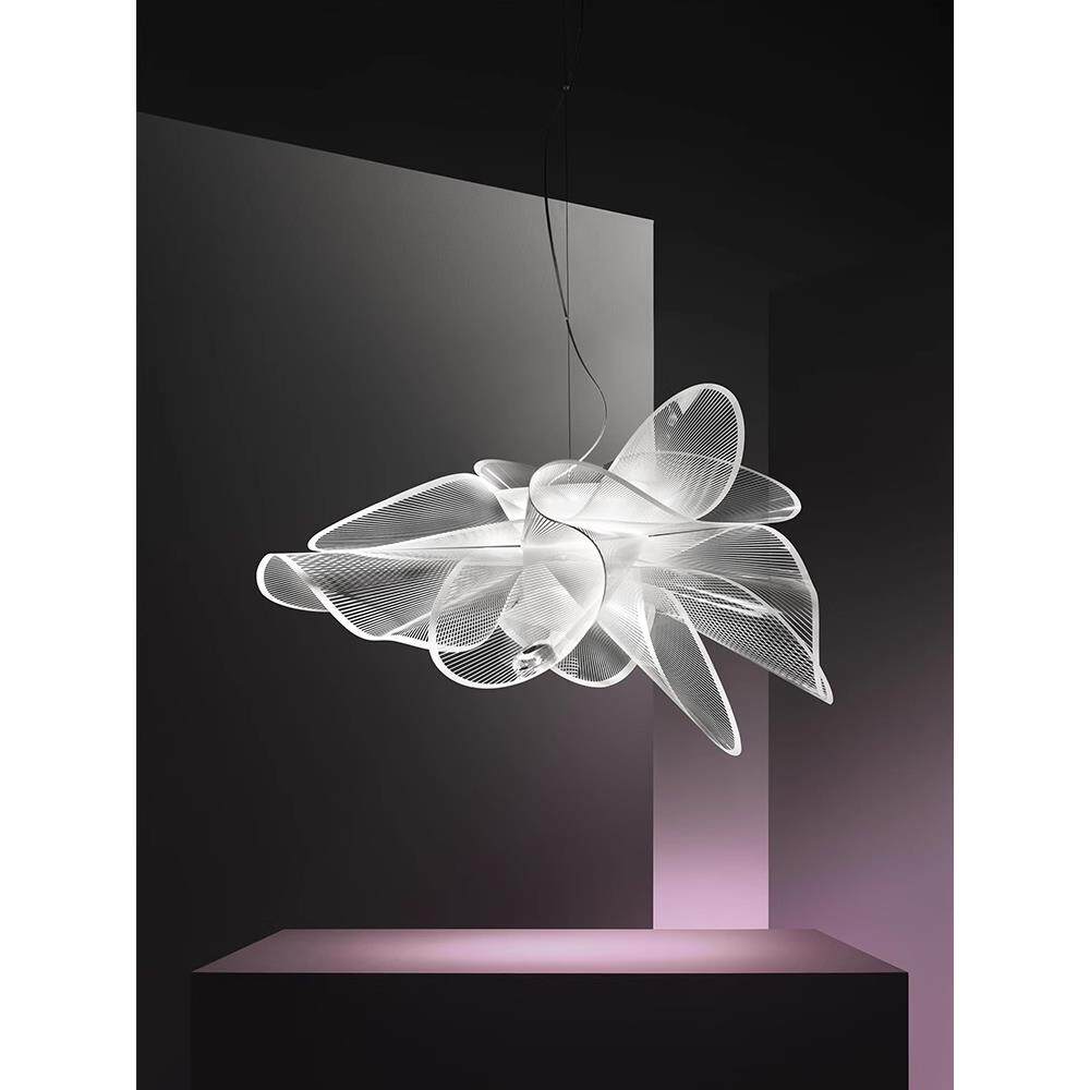 意大利设计师餐厅吊灯现代简约客厅艺术创意LED网纱云朵卧室灯具