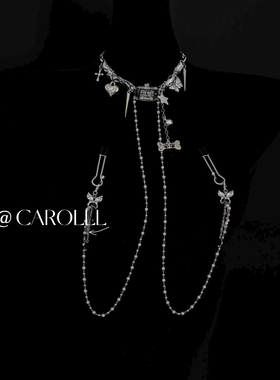 CAROLLL朋克风辣妹项圈性感身体链胸夹可外穿