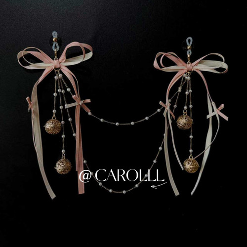 CAROLLL精致小丝带蝴蝶结身体链全身链性感项圈可爱甜妹风