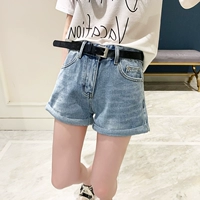 Quần short denim nữ 2019 mới của phụ nữ Thời trang Hàn Quốc mùa hè xòe thẳng màu sáng siêu ngắn quần nữ nóng bỏng - Quần jean quần jean ống rộng nữ