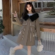 系列25冬装 丽新折扣女装 Y鹰 兔毛内胆皮草镶边休闲收腰派克服