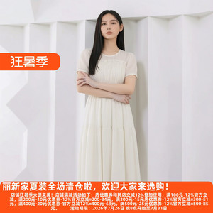 丽新折扣女装 Y引 系列26夏装面料质感新颖独特松紧腰蝴蝶连衣裙