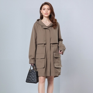 丽新折扣女装 年轻都市内胆可拆仿皮草毛派克服 P飘系列25秋冬新款