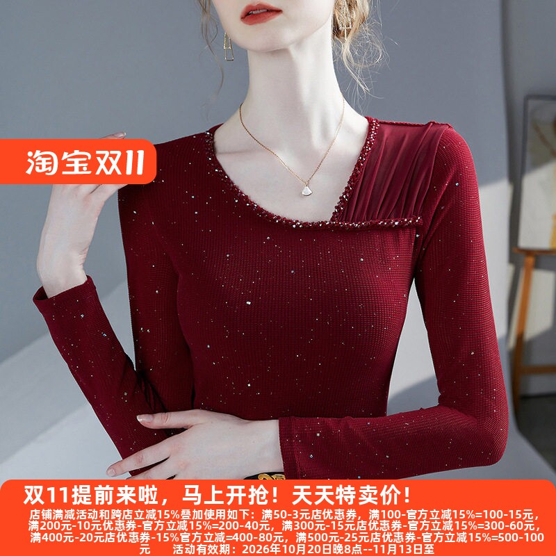 洋气网纱打底衫气质内搭外穿女上