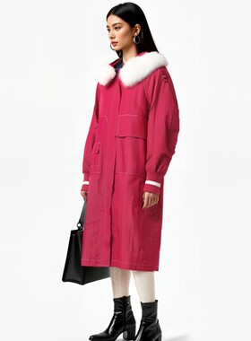 皮草派克服可拆卸皮毛兔毛内衬