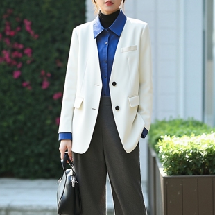 西装 丽新折扣女装 大方假两件拼接衬衫 系列25依汉派新款 外套 H海