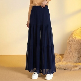 丽新折扣女装 30年老品牌高端黑显瘦纱裙半身裙3090 M魅系列26春装