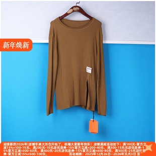 下摆开叉线衫 丽新折扣女装 滑肩个性 系列减龄软糯套头针织衫 女 KK2