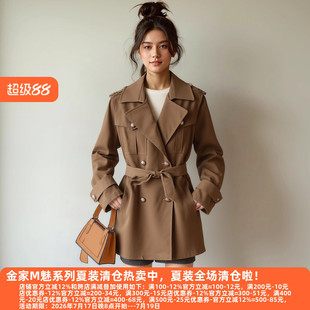 丽新折扣女装 P飘系列25秋冬新款年轻都市女性收腰中长款风衣外套