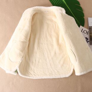 D丽新折扣女装 新中式加厚长毛绒棉服刺绣盘扣鹿皮绒棉袄外套