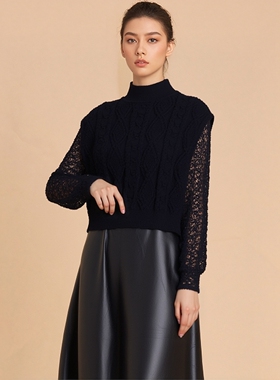 丽新折扣女装 P飘系列25秋冬新款年轻都市女针织马甲皮裙2件套366