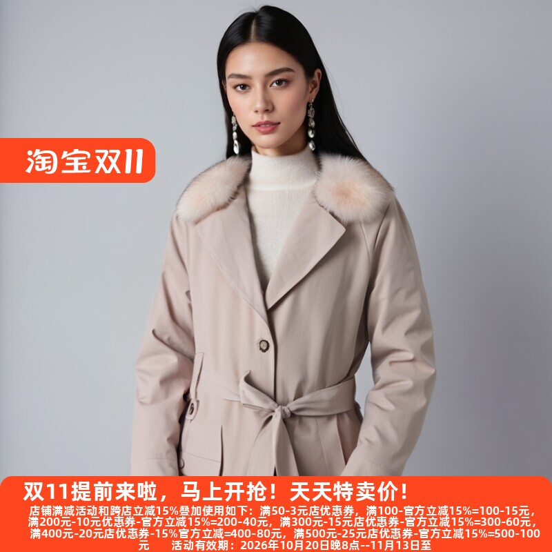 皮草派克服可拆卸皮毛兔毛内衬