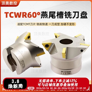 TCWR60度燕尾槽铣刀盘CNC清根燕尾V型槽铣刀盘TCWR内孔鸠尾刀盘